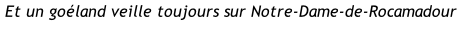 Et un goéland veille toujours sur Notre-Dame-de-Rocamadour